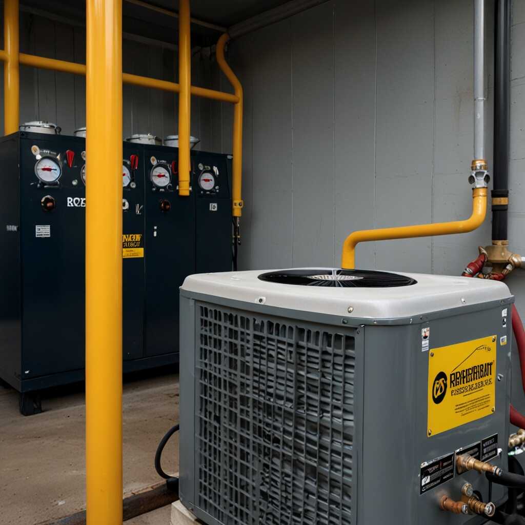 Image of cast iron refrigerant recovery compressor in operation